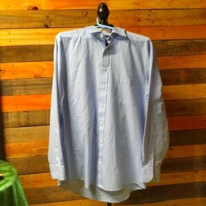 Tailored Strafford dress shirt travel easy care broadcloth size 16 34/35 regular